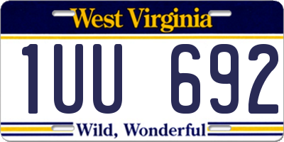 WV license plate 1UU692