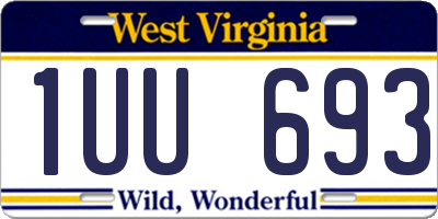 WV license plate 1UU693