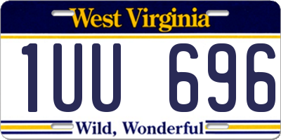 WV license plate 1UU696