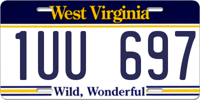 WV license plate 1UU697