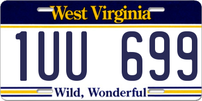 WV license plate 1UU699