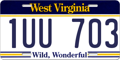 WV license plate 1UU703