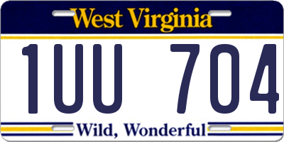 WV license plate 1UU704