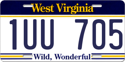 WV license plate 1UU705