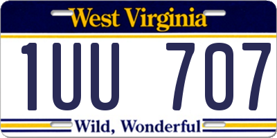 WV license plate 1UU707