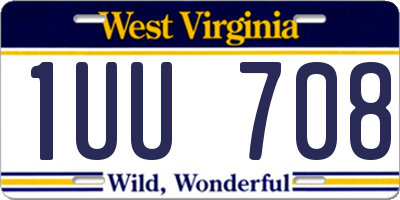 WV license plate 1UU708