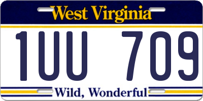 WV license plate 1UU709