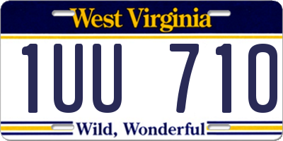 WV license plate 1UU710