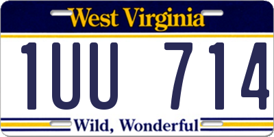 WV license plate 1UU714