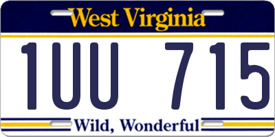 WV license plate 1UU715