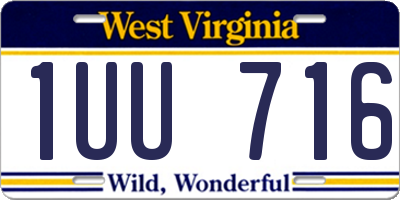 WV license plate 1UU716