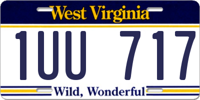 WV license plate 1UU717