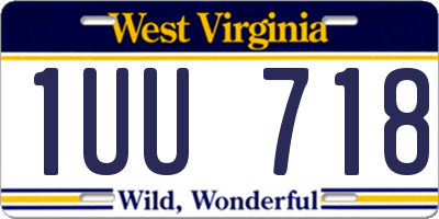 WV license plate 1UU718