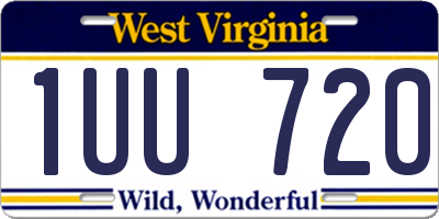WV license plate 1UU720