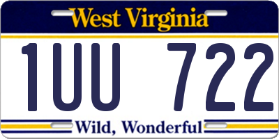 WV license plate 1UU722