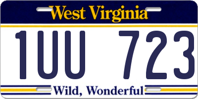 WV license plate 1UU723