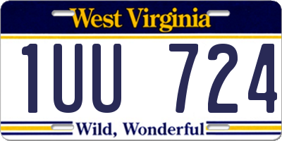 WV license plate 1UU724