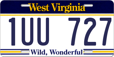 WV license plate 1UU727