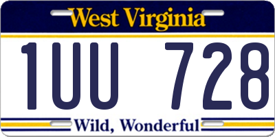 WV license plate 1UU728