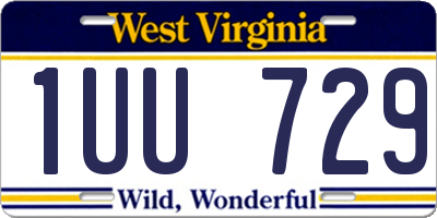 WV license plate 1UU729
