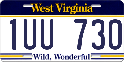 WV license plate 1UU730