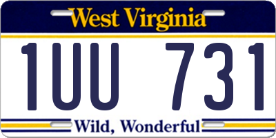 WV license plate 1UU731