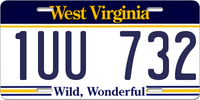 WV license plate 1UU732