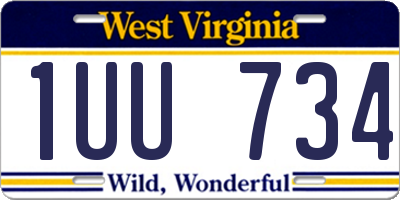 WV license plate 1UU734