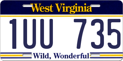 WV license plate 1UU735