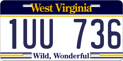 WV license plate 1UU736