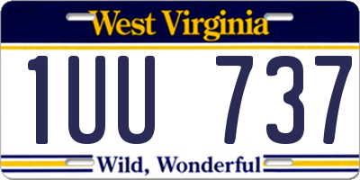 WV license plate 1UU737