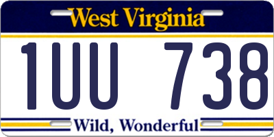 WV license plate 1UU738