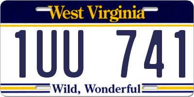 WV license plate 1UU741