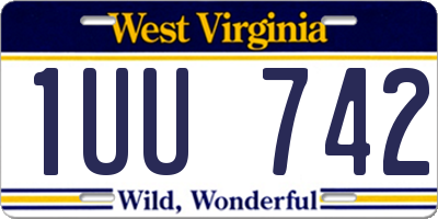 WV license plate 1UU742