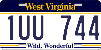 WV license plate 1UU744