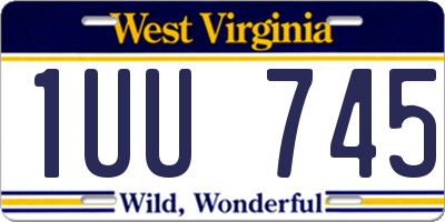 WV license plate 1UU745