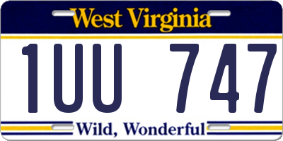 WV license plate 1UU747