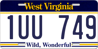 WV license plate 1UU749