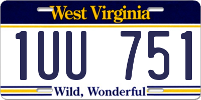 WV license plate 1UU751