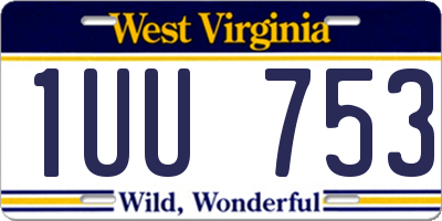 WV license plate 1UU753