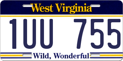 WV license plate 1UU755
