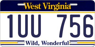 WV license plate 1UU756
