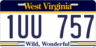WV license plate 1UU757