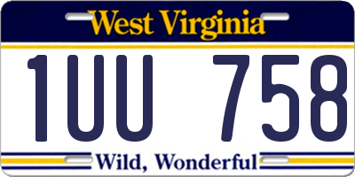 WV license plate 1UU758