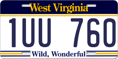 WV license plate 1UU760