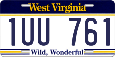 WV license plate 1UU761