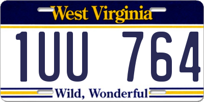 WV license plate 1UU764