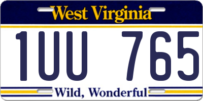 WV license plate 1UU765