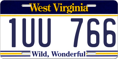WV license plate 1UU766