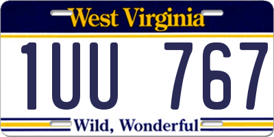 WV license plate 1UU767